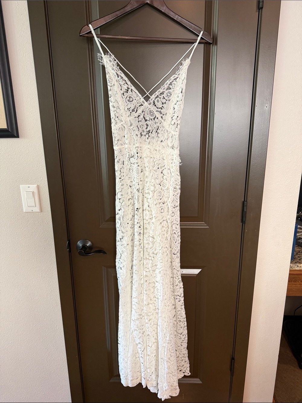Cupshe Ivory Lace Maxi Swim Coverup Dress